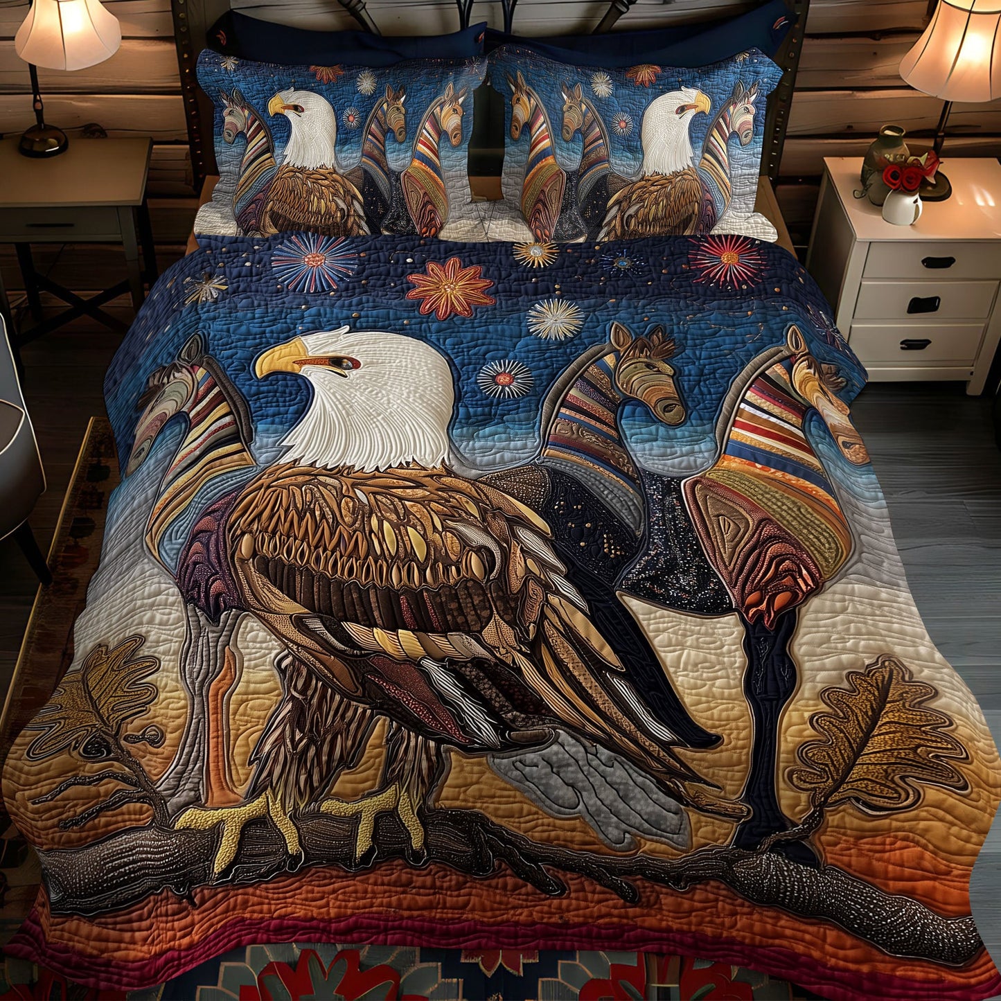 American Majesty 3-Piece Quilted Bedding Set NCU0PT7636