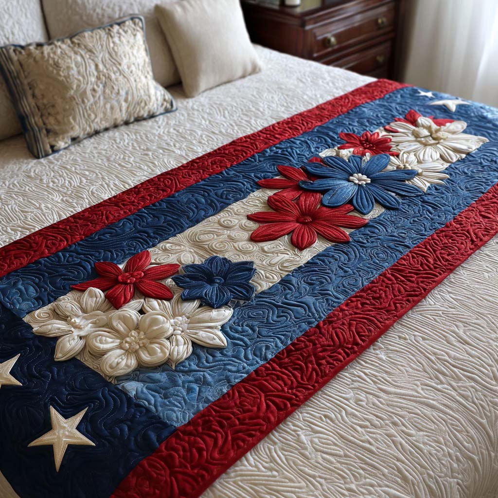 American Petals Quilted Bed Runner NCU0NT11478