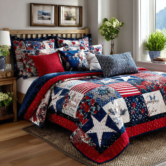 American Pride 3-Piece Quilted Bedding Set NCU0NT11738