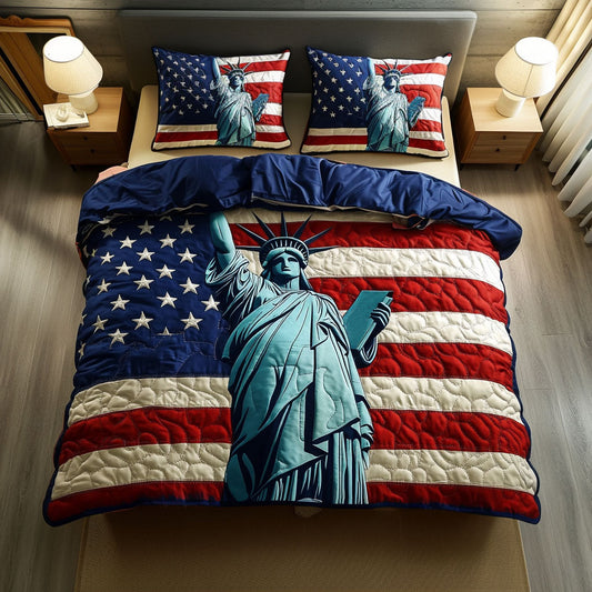 American Spirit 3-Piece Quilted Bedding Set NCU0NT6307