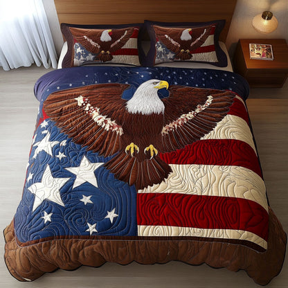 American Spirit 3-Piece Quilted Bedding Set NCU0PT8824