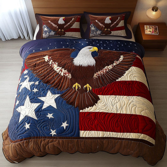American Spirit 3-Piece Quilted Bedding Set NCU0PT8824