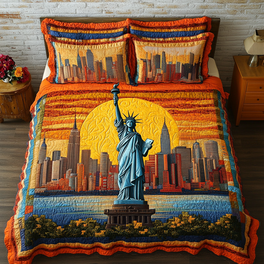 American Symbol 3-Piece Quilted Bedding Set NCU0DK7911