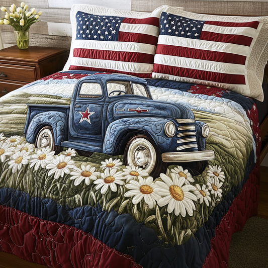 American Truck 3-Piece Quilted Bedding Set NCU0VH4135
