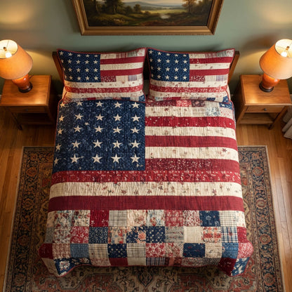 American Valor 3-Piece Quilted Bedding Set NCU0DK12175