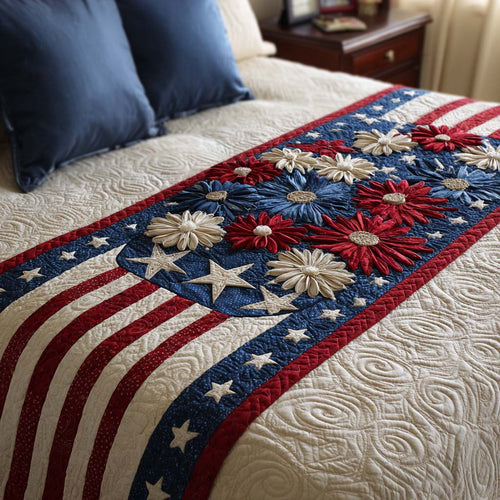 Americana Bloom Quilted Bed Runner NCU0NT11479