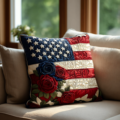 Americana Bloom Quilted Pillow Case NCU0DK9029