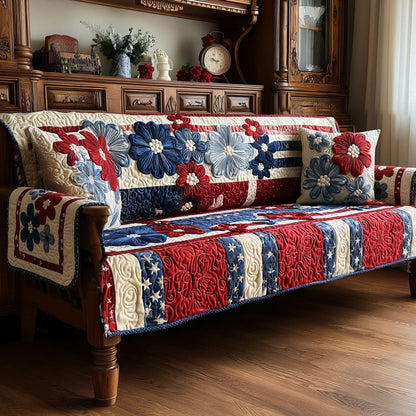 Americana Blossom Quilted Sofa Cover NCU0PT11322