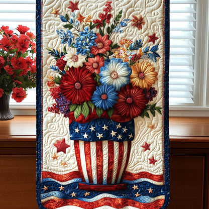 Americana Blossoms Quilted Table Runner NCU0PT3306