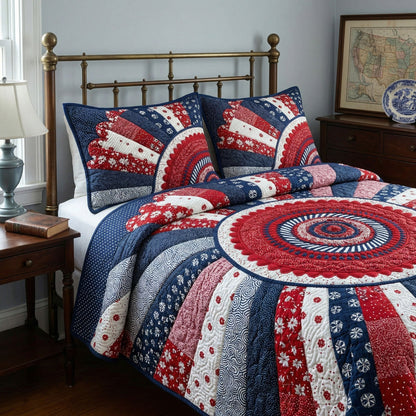 Americana Circle Classic 3-Piece Quilted Bedding Set NCU0NT12358
