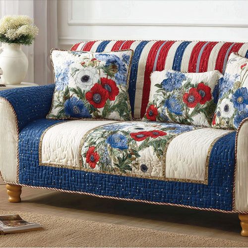Americana Garden Quilted Sofa Cover NCU0TD2249