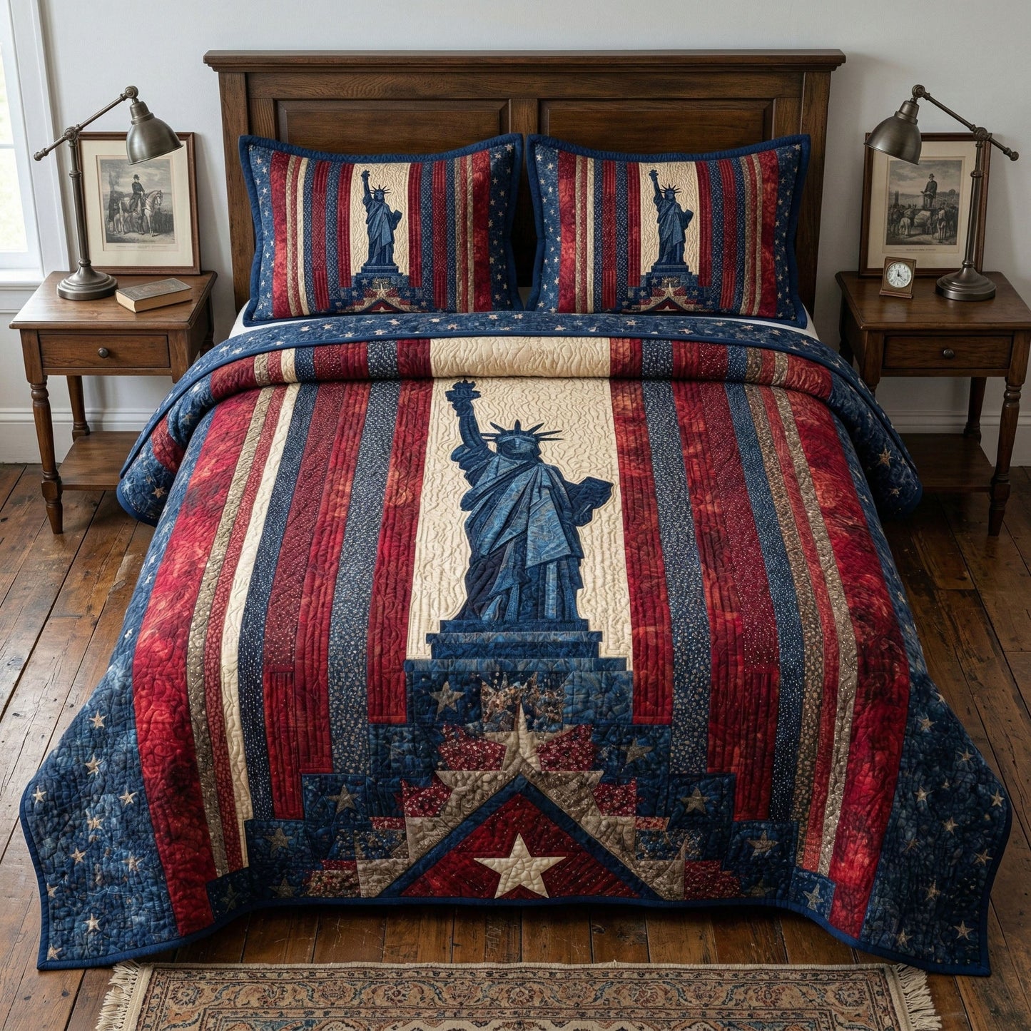 Americana Liberty 3-Piece Quilted Bedding Set NCU0NT12359