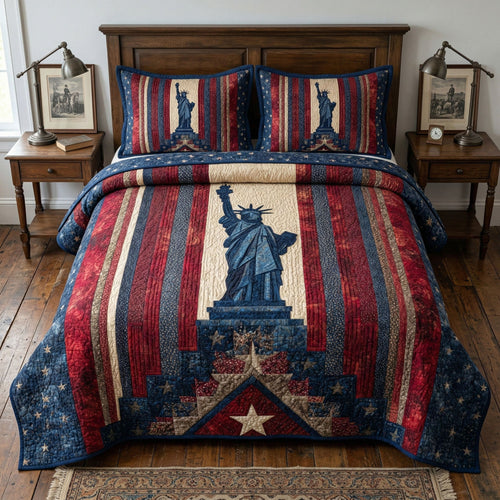 Americana Liberty 3-Piece Quilted Bedding Set NCU0NT12359