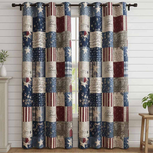 Americana Patch Quilted Curtains NCU0XD2302