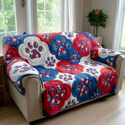 Americana Paw Charm Quilted Sofa Cover NCU0TD2340