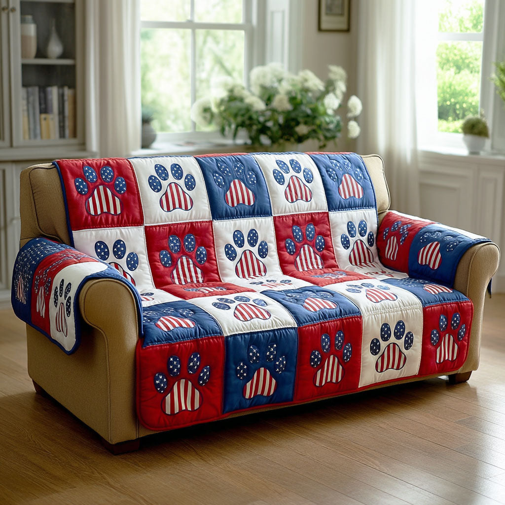 Americana Paw Quilted Sofa Cover NCU0TD2341