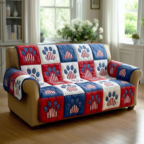Americana Paw Quilted Sofa Cover NCU0TD2341