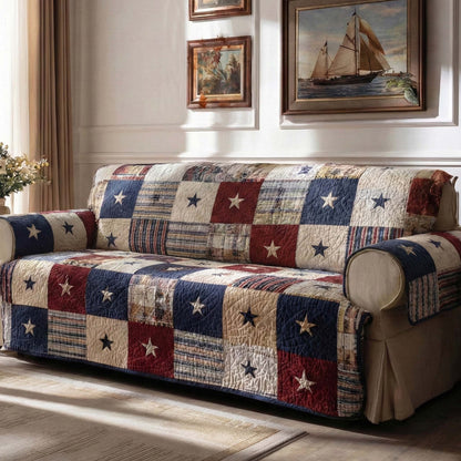 Americana Stars Quilted Sofa Cover NCU0XD2272