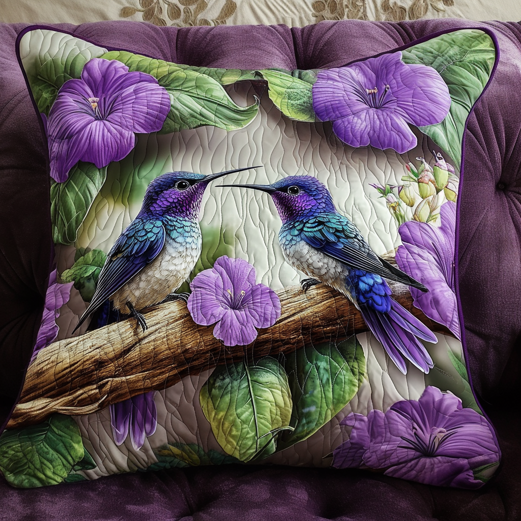 Amethyst Lovebirds Quilted Pillow Case NCU0NT6210