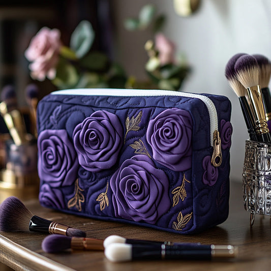 Amethyst Blossom Quilted Makeup Bag NCU0DV7738