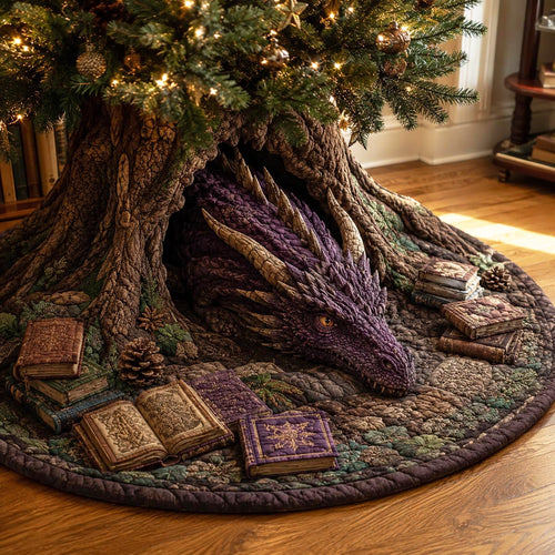 Amethyst Book Dragon Christmas Quilted Tree Skirt NCU0DV10021