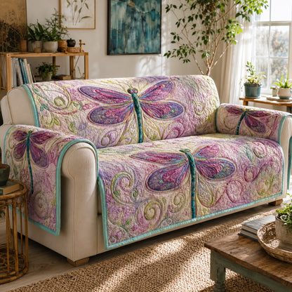 Amethyst Gossamer Wings Quilted Sofa Cover NCU0VL3804