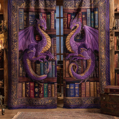 Amethyst Regal Dragons Quilted Curtains NCU0XD2178