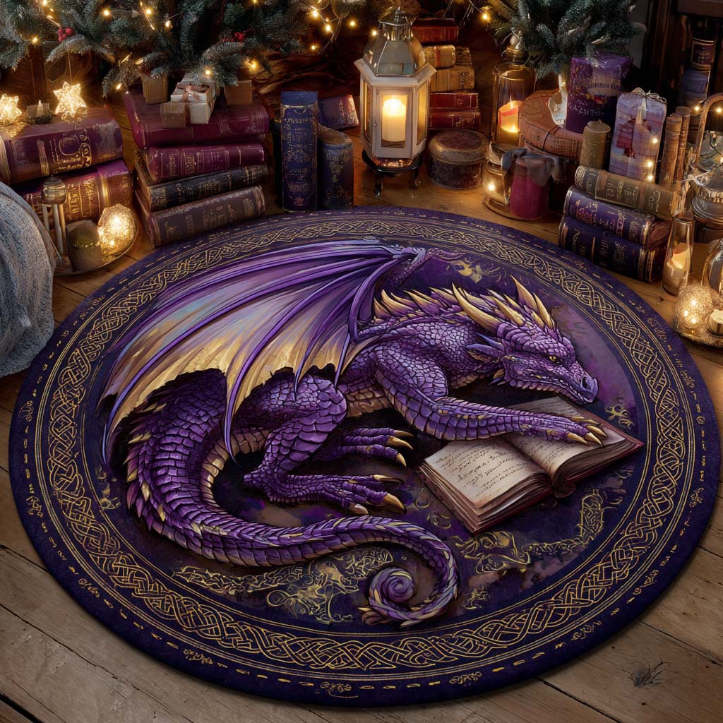 Amethyst Royal Dragon Round Carpet NCU0XD2185