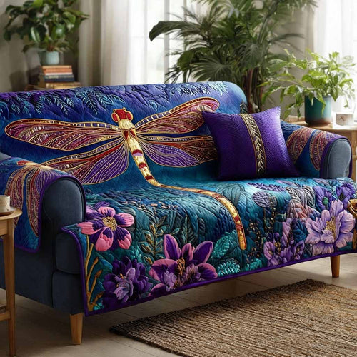 Amethyst Wings Quilted Sofa Cover NCU0XD2357