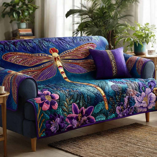 Amethyst Wings Quilted Sofa Cover NCU0XD2357