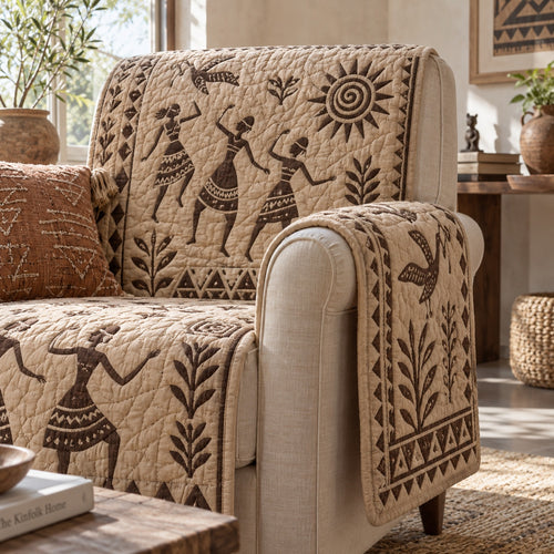 Ancestral Rhythm Quilted Sofa Cover NCU0VL4021
