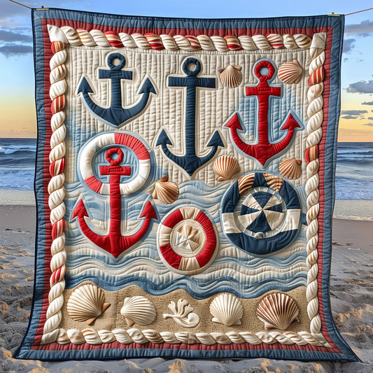 Anchor And Lifebuoy Quilted Blanket NCU0TH1323