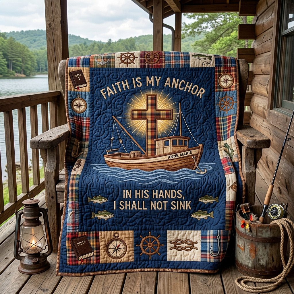 Anchor Fishing Grace Quilted Blanket NCU0HH1995