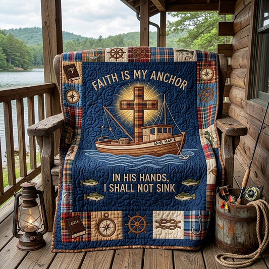 Anchor Fishing Grace Quilted Blanket NCU0HH1995