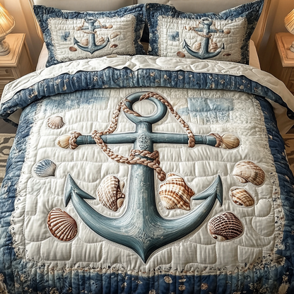 Anchor Of Comfort 3-Piece Quilted Bedding Set NCU0VL886