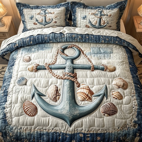 Anchor Of Comfort 3-Piece Quilted Bedding Set NCU0VL886