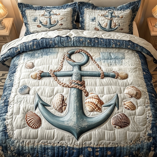 Anchor Of Comfort 3-Piece Quilted Bedding Set NCU0VL886