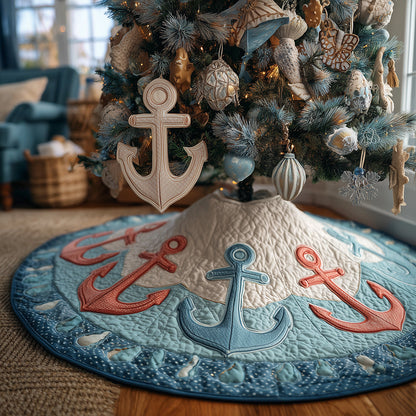 Anchored in Joy Christmas Quilted Tree Skirt NCU0TH3673