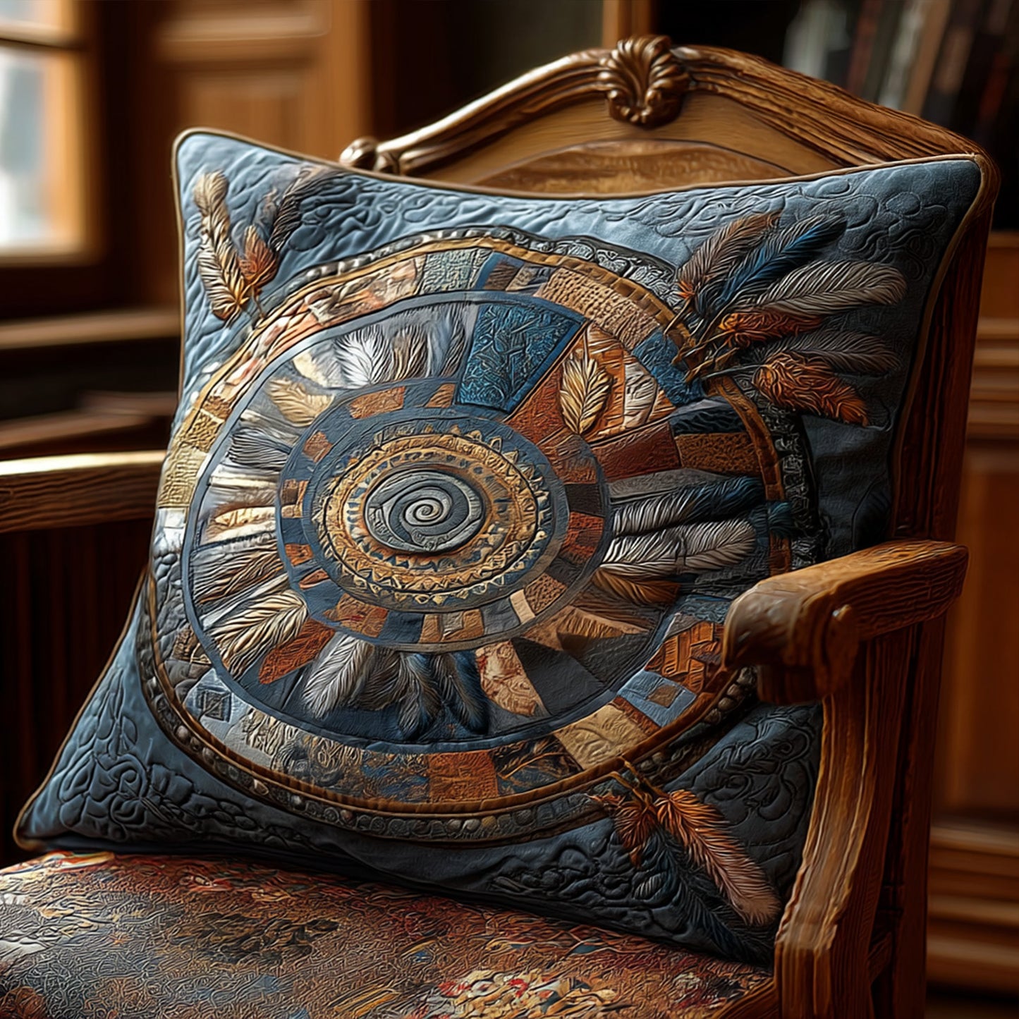 Ancient Feathers Quilted Bedding Pillow Case NCU0PT8326
