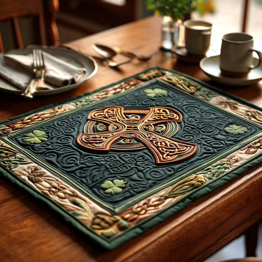 Ancient Irish Cross Quilted Place Mat NCU0TV1504