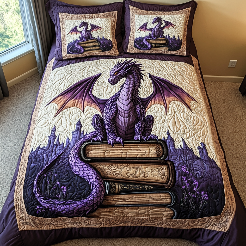Dragon v2 3-Piece Quilted Bedding Set NCU0VT184
