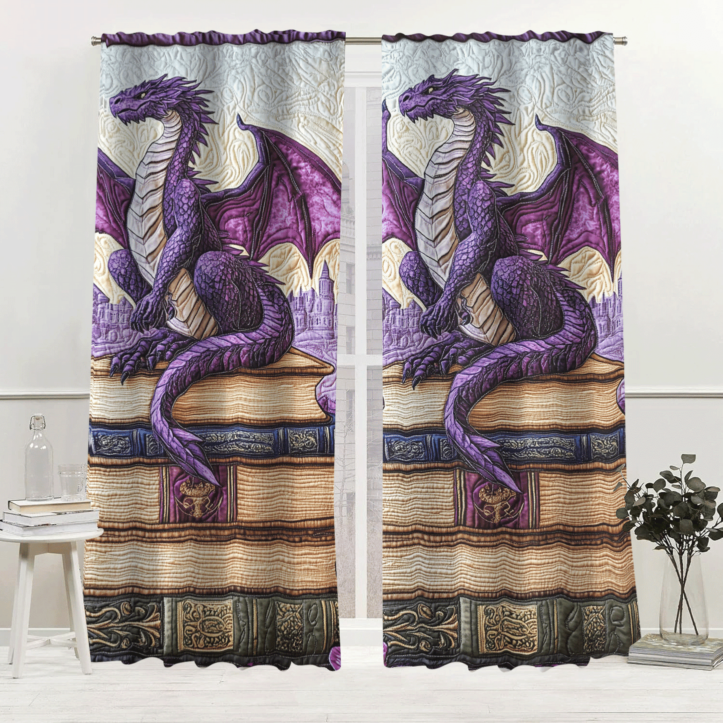 Ancient Watcher Quilted Curtains NCU0DV2804