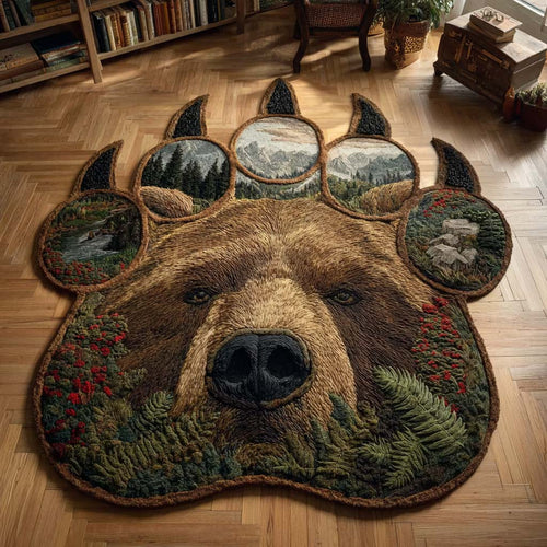 Ancient Bear Custom Shape Area Rug NCU0HH1964