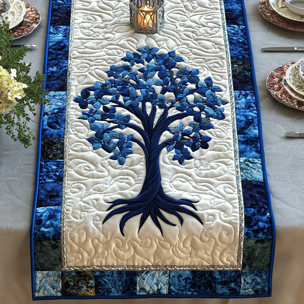 Ancient Bloom Quilted Table Runner NCU0DV6177