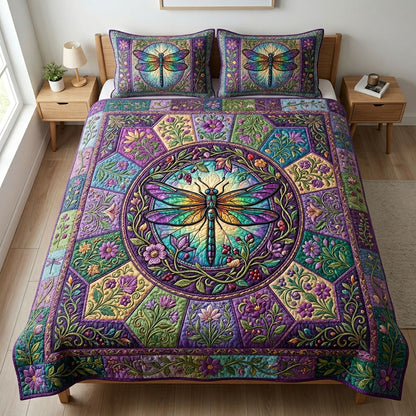 Ancient Dragonfly 3-Piece Quilted Bedding Set NCU0TD2619