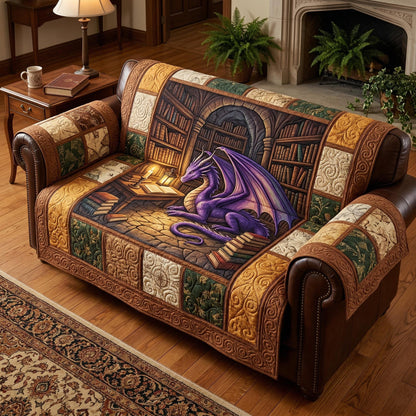 Ancient Library Quilted Sofa Cover NCU0TD2593