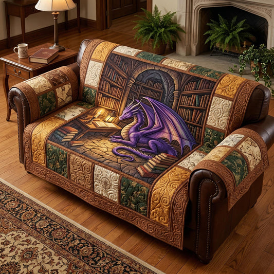 Ancient Library Quilted Sofa Cover NCU0TD2593