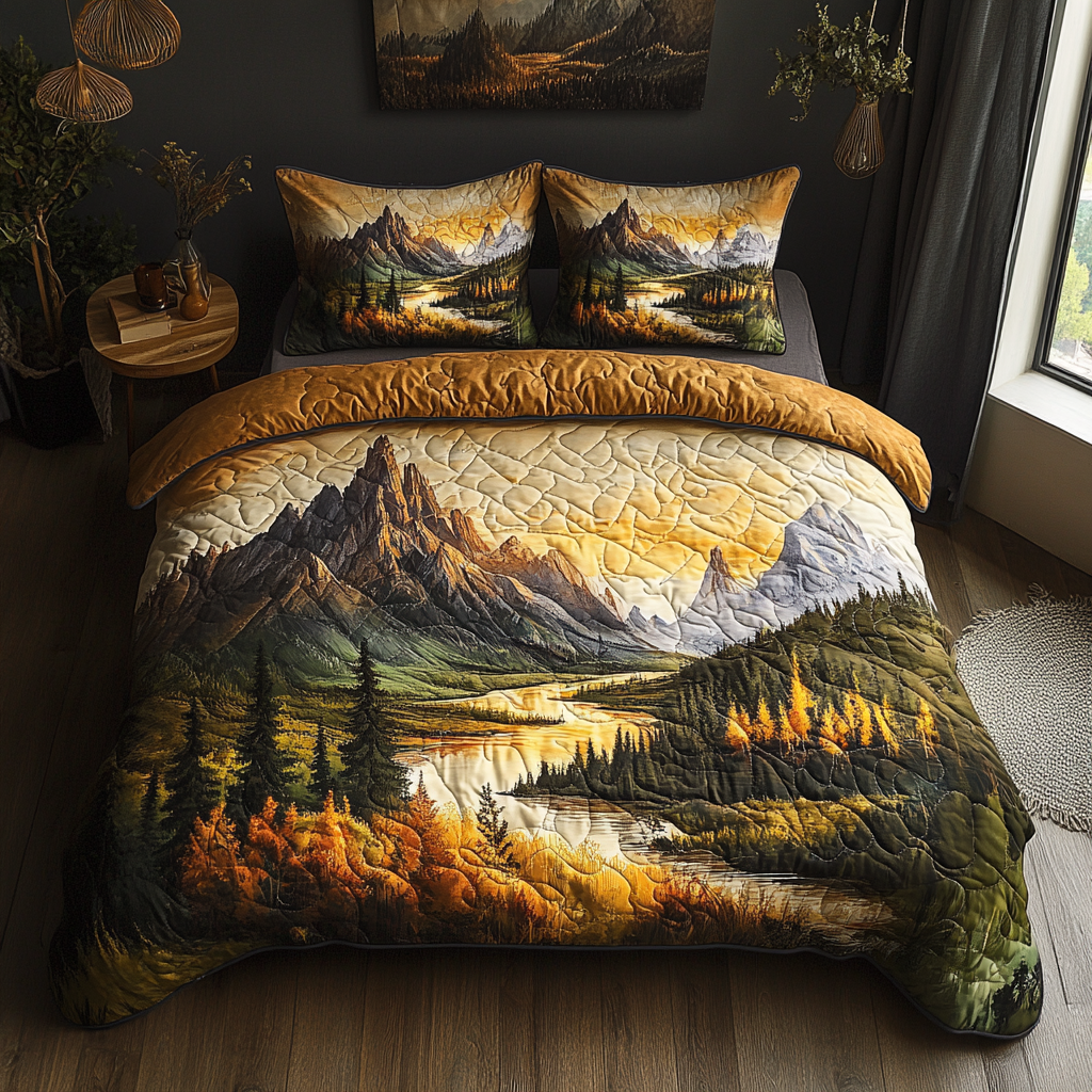 Ancient Mirage 3-Piece Quilted Bedding Set NCU0DV3953