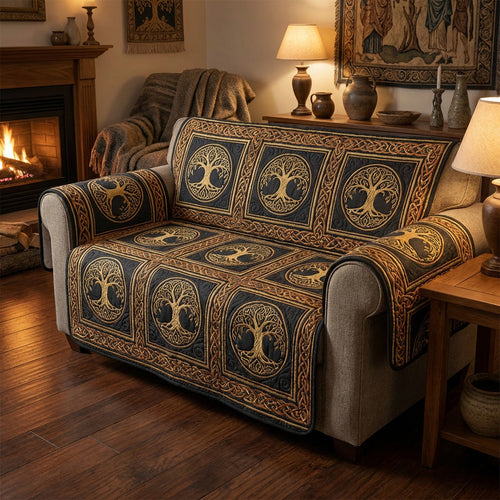 Ancient Oak Night Quilted Sofa Cover NCU0TV1573