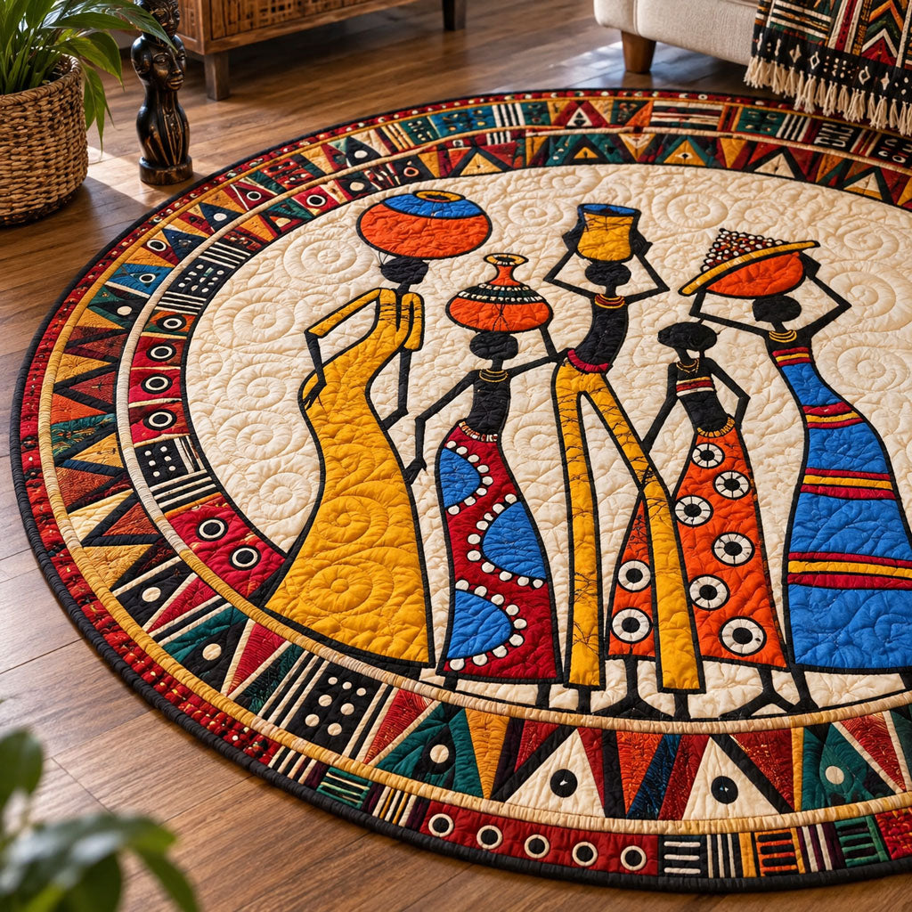 Ancient Rhythms Quilted Round Mat NCU0PT12063